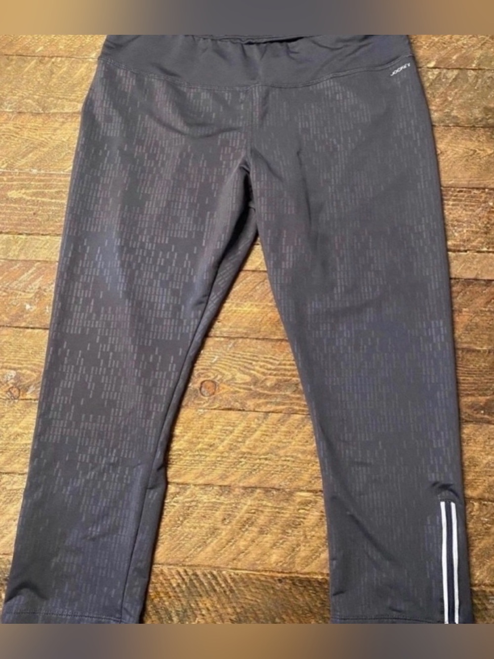 Women’s Jockey Black Patterned Athletic Leggings  (Size XL)